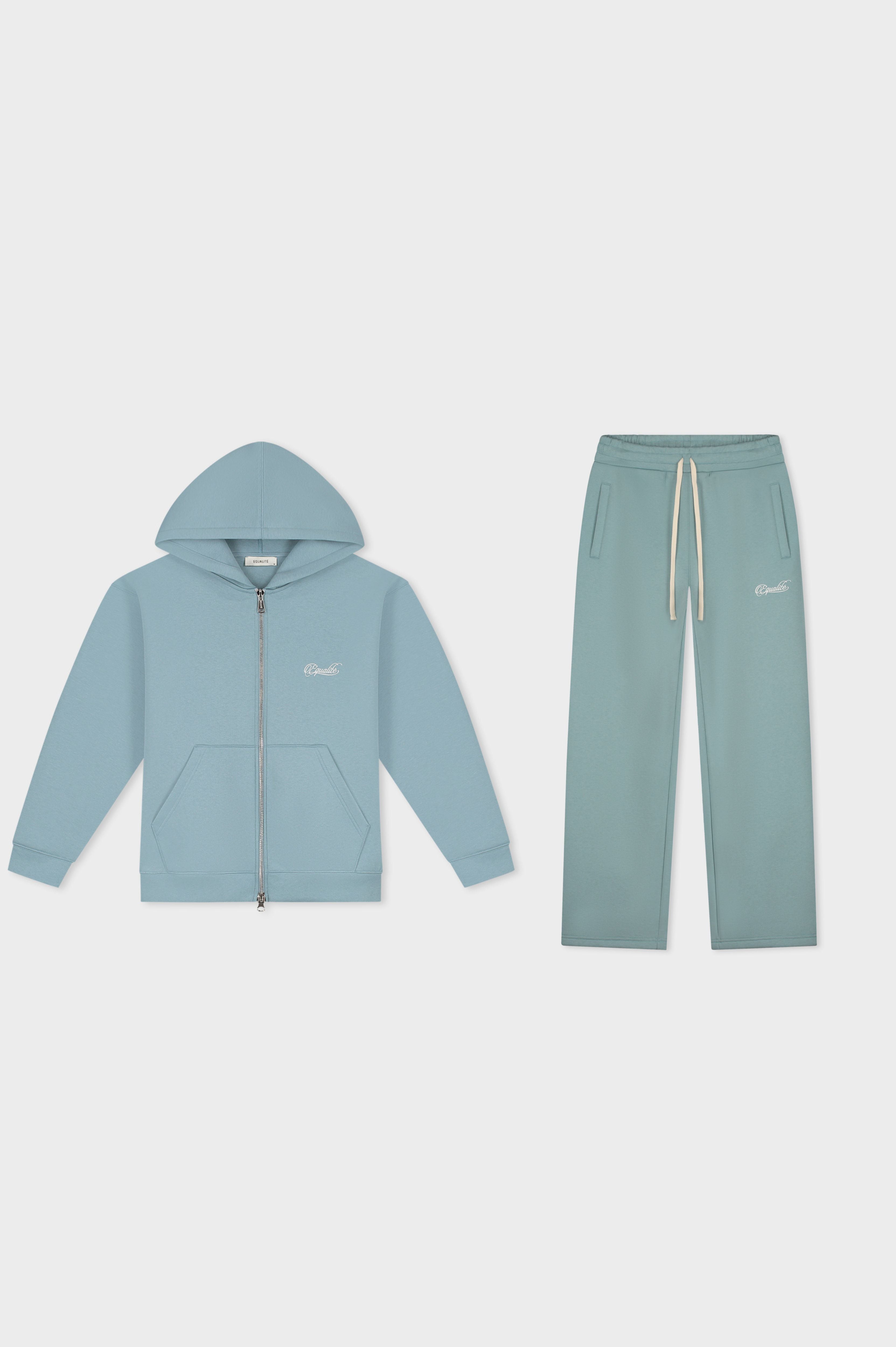 YUKI FULL ZIP JOGGER SET | WASHED LIGHT BLUE