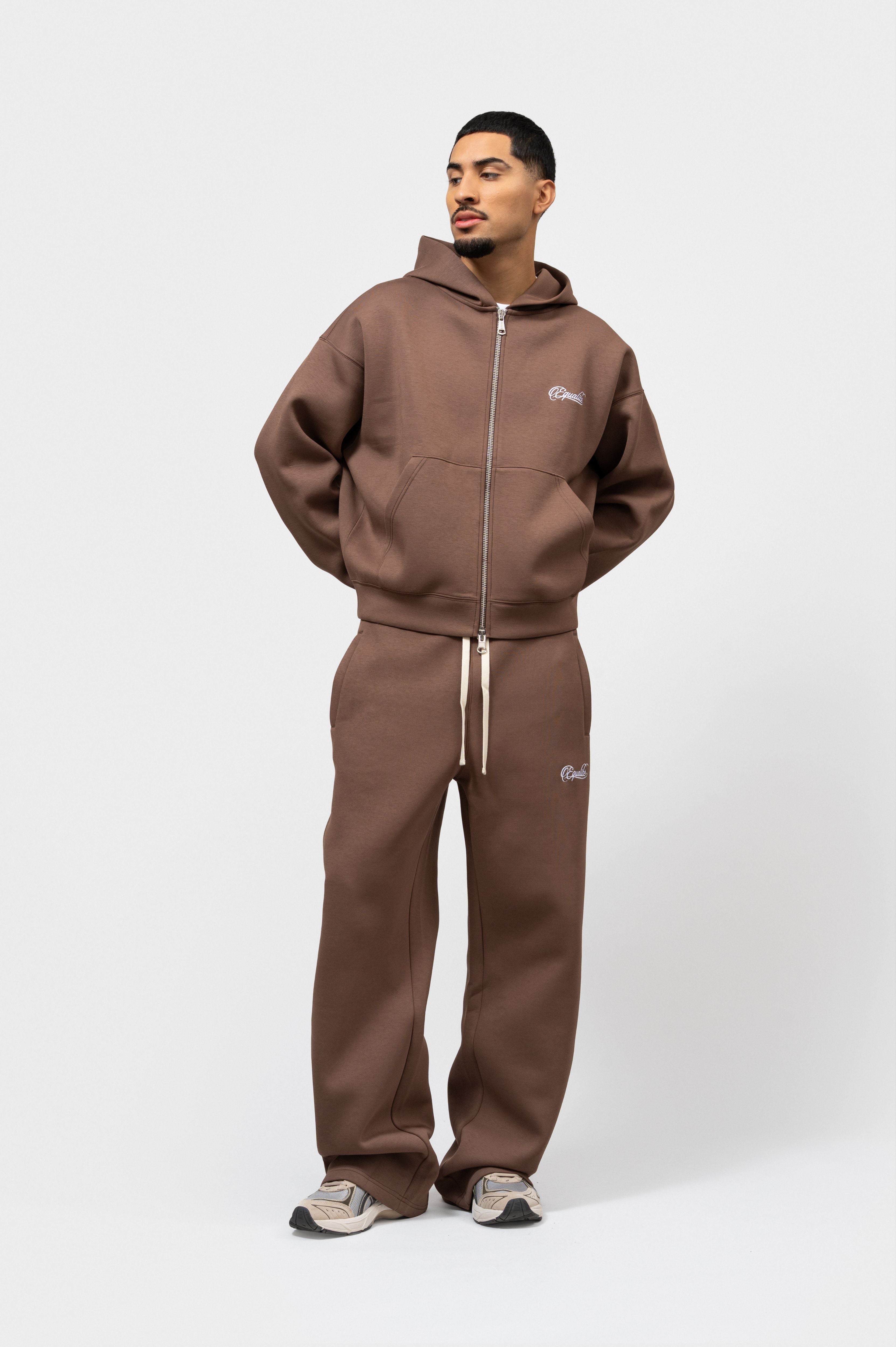 YUKI FULL ZIP JOGGER SET | TOBACCO