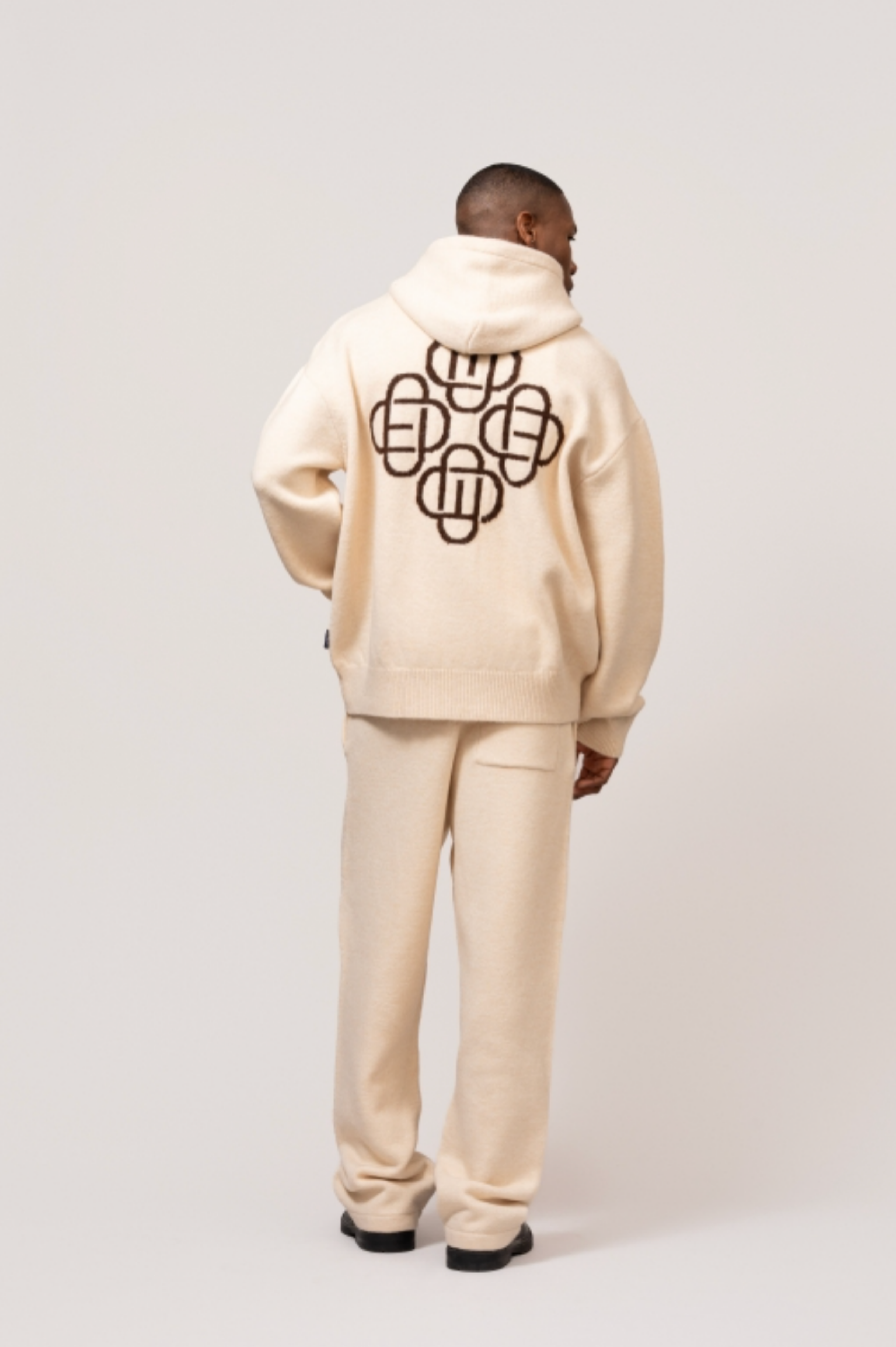 Fluffy Knit Full Zip Set | Off-white