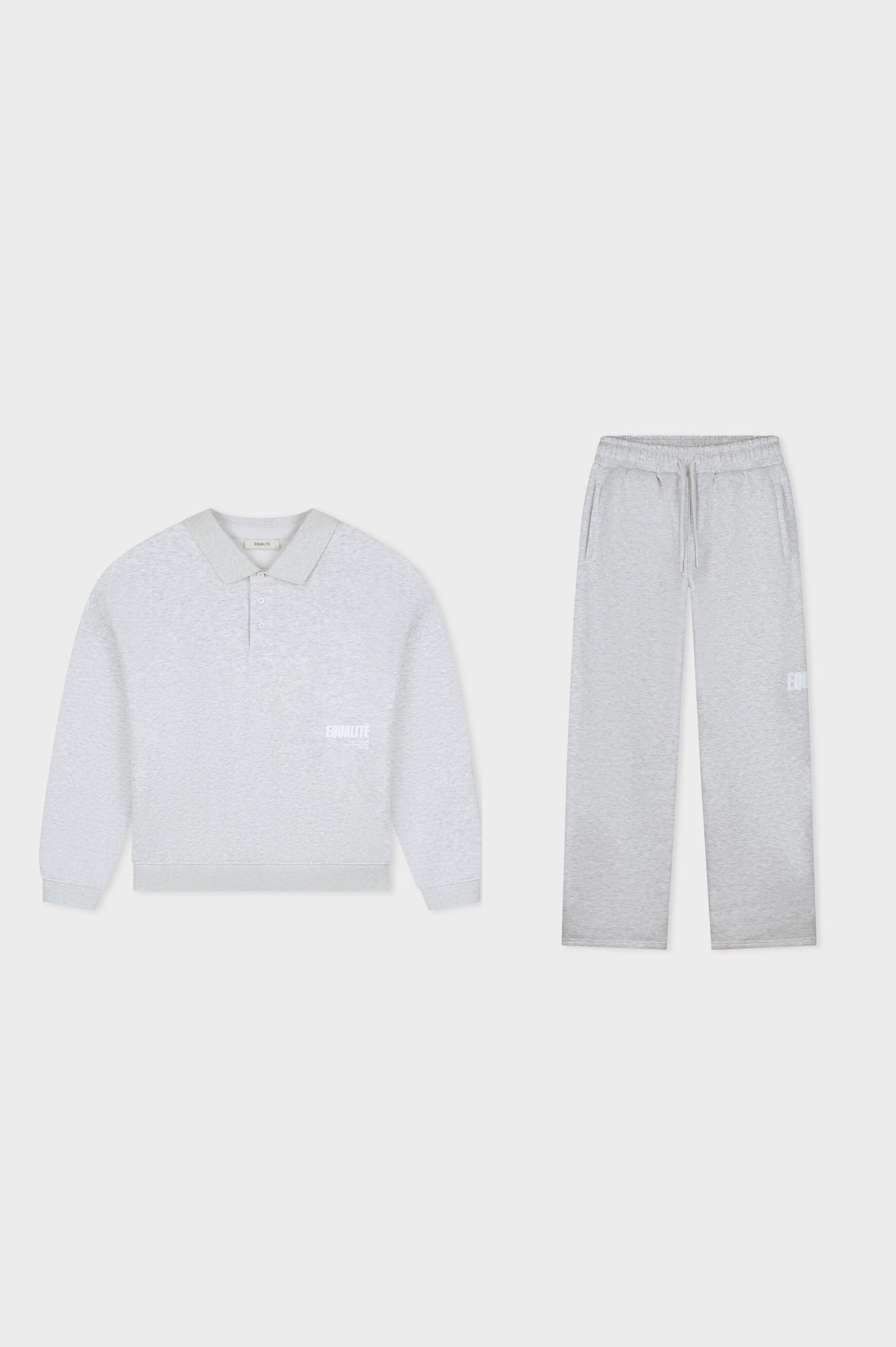 ELIA POLO SWEATER JOGGER SET | MELANGE GREY