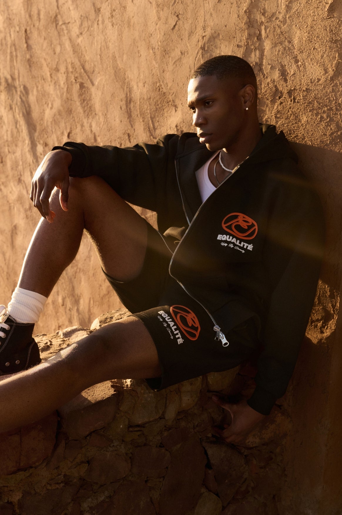 ARID OVERSIZED SHORTS | BLACK & ORANGE