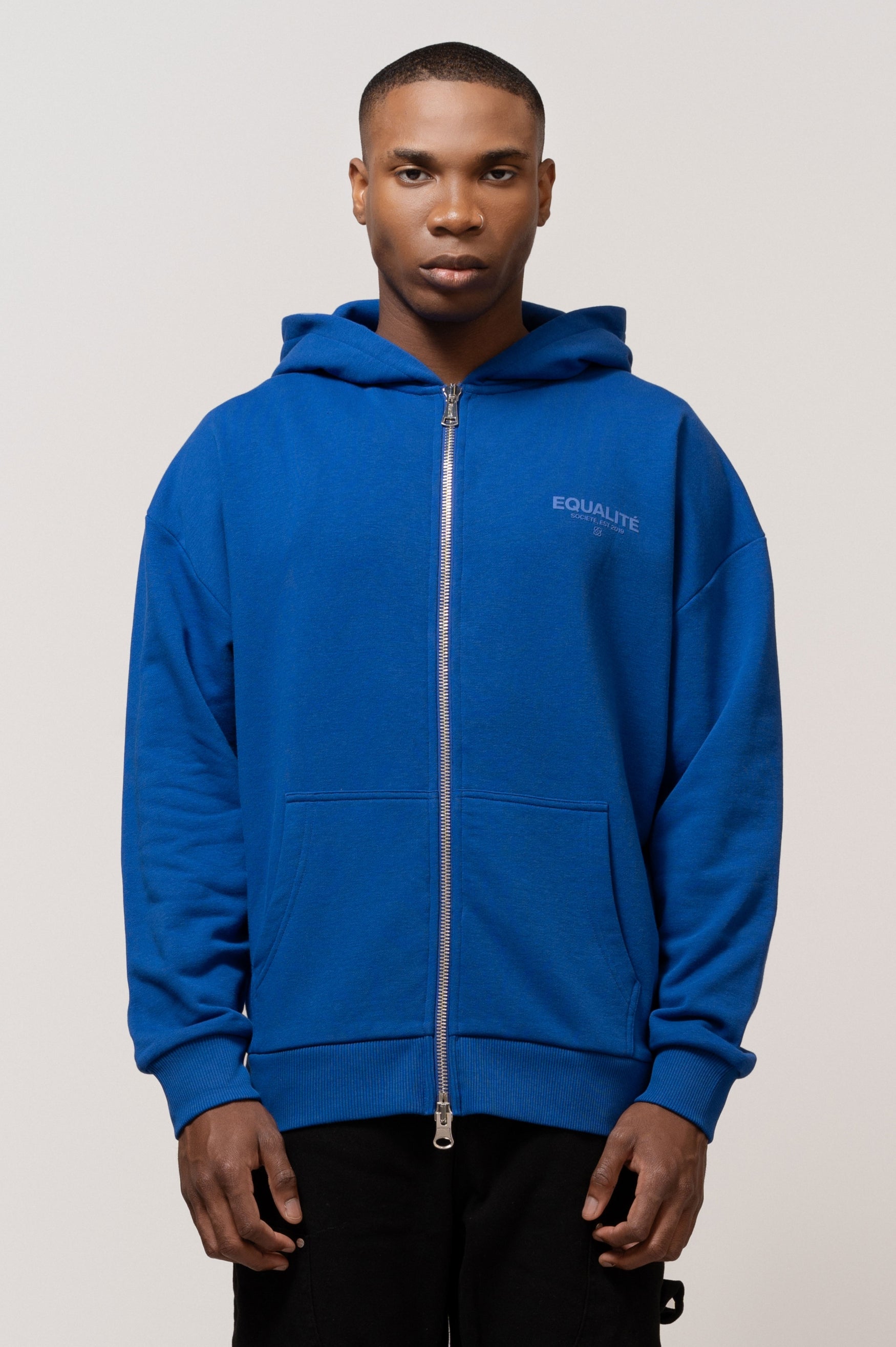 Societé Full Zip Hoodie | Blue & Blue