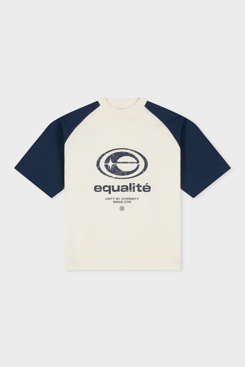 ELAN BOXY TEE | NAVY & OFF-WHITE