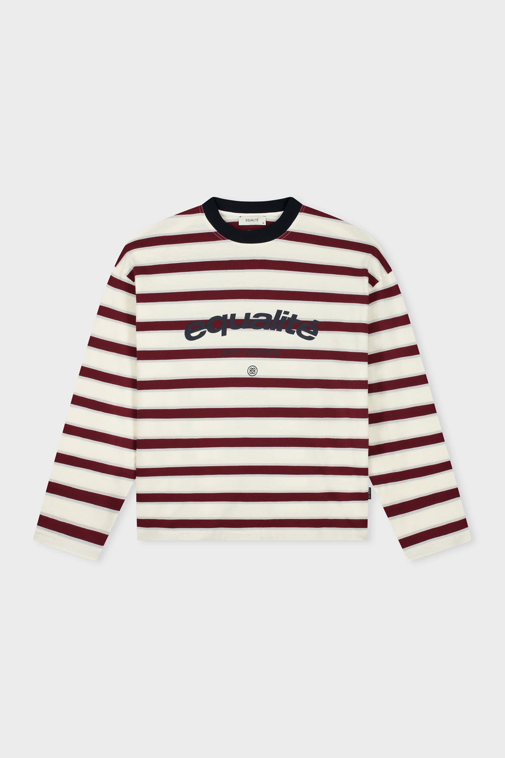CELESTE STRIPED LONGSLEEVE TEE | OFF-WHITE & BURGUNDY