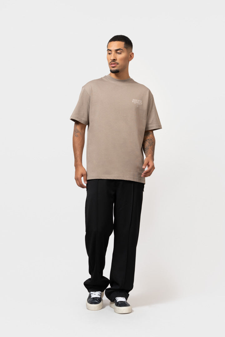 SOCIETÉ 2.0 OVERSIZED TEE | TAUPE & TAUPE