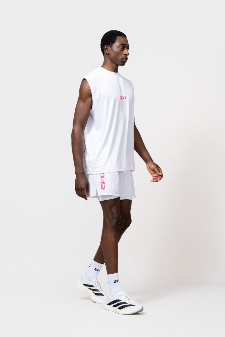 EVO OVERSIZED TANK TOP | WHITE & PINK