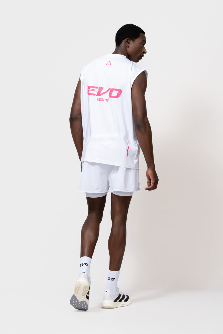 EVO OVERSIZED TANK TOP | WHITE & PINK