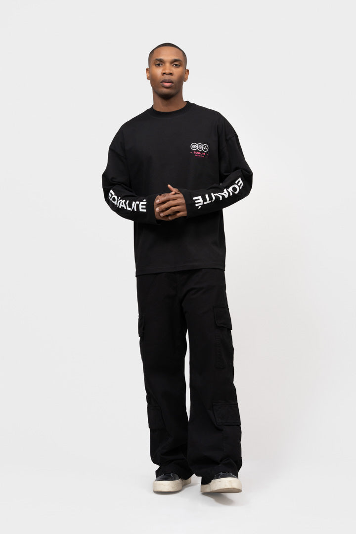 UNIVERSE LONGSLEEVE TEE | BLACK & PINK