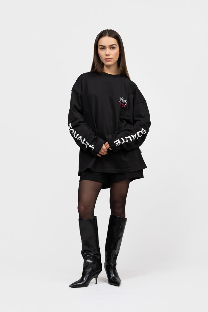 UNIVERSE LONGSLEEVE TEE | BLACK & PINK
