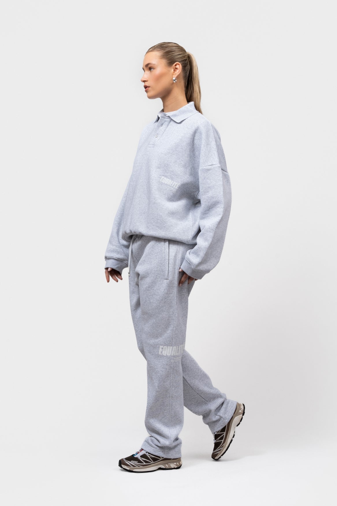 ELIA POLO SWEATER | MELANGE GREY