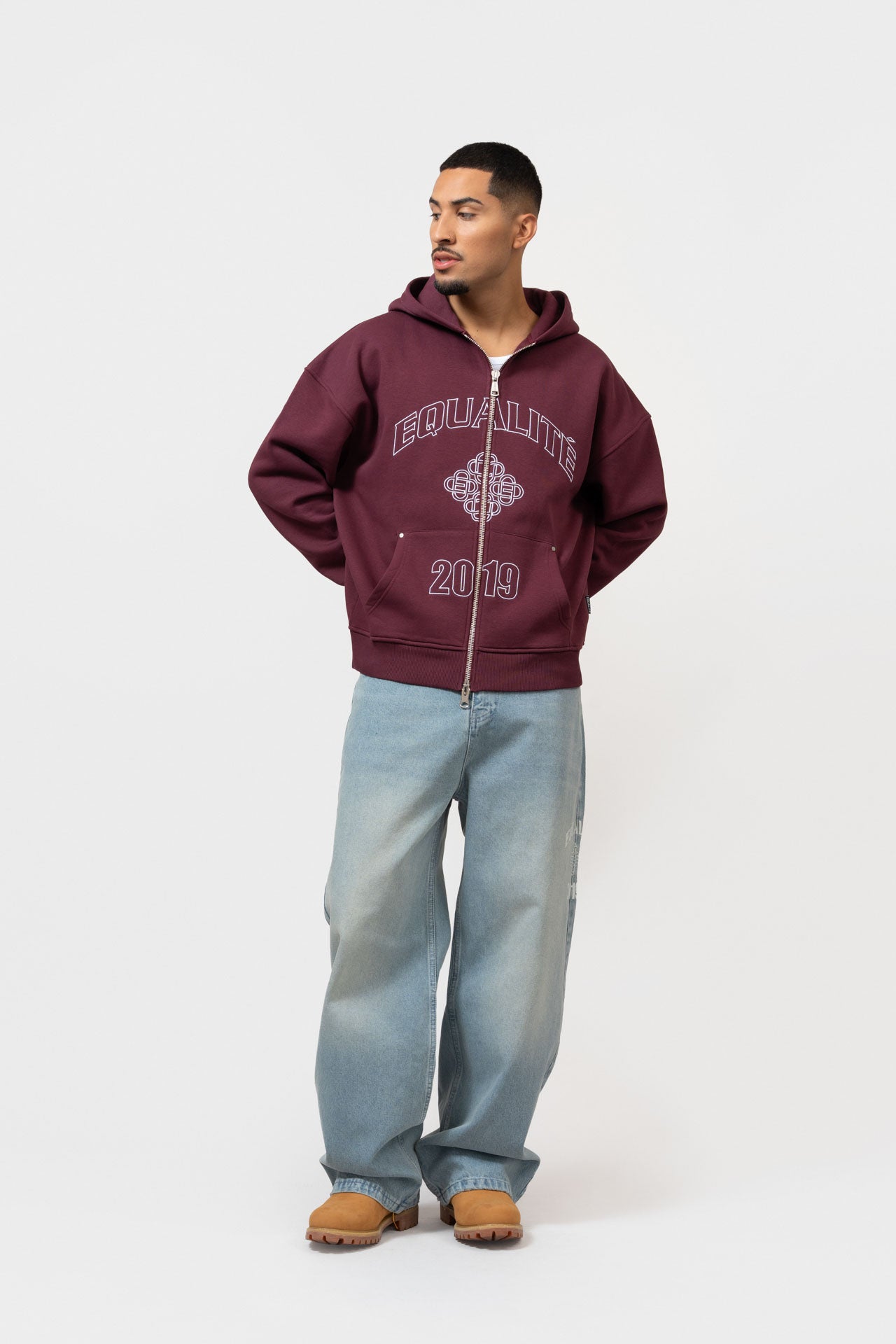 ISA FULL ZIP HOODIE | AUBERGINE