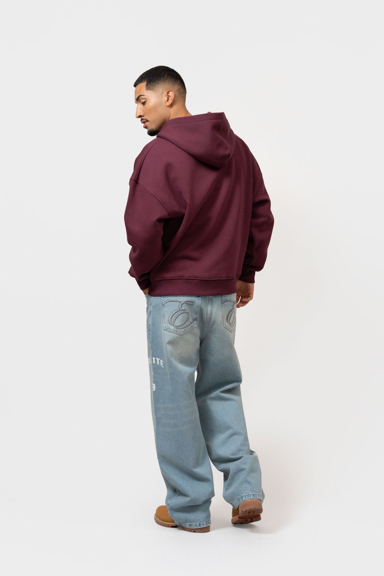 ISA FULL ZIP HOODIE | AUBERGINE