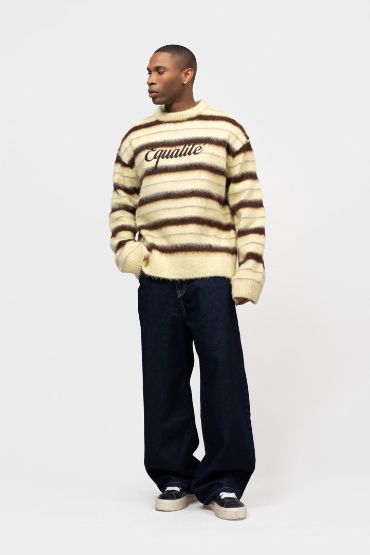 STRIPE KNIT SWEATER | YELLOW & BROWN