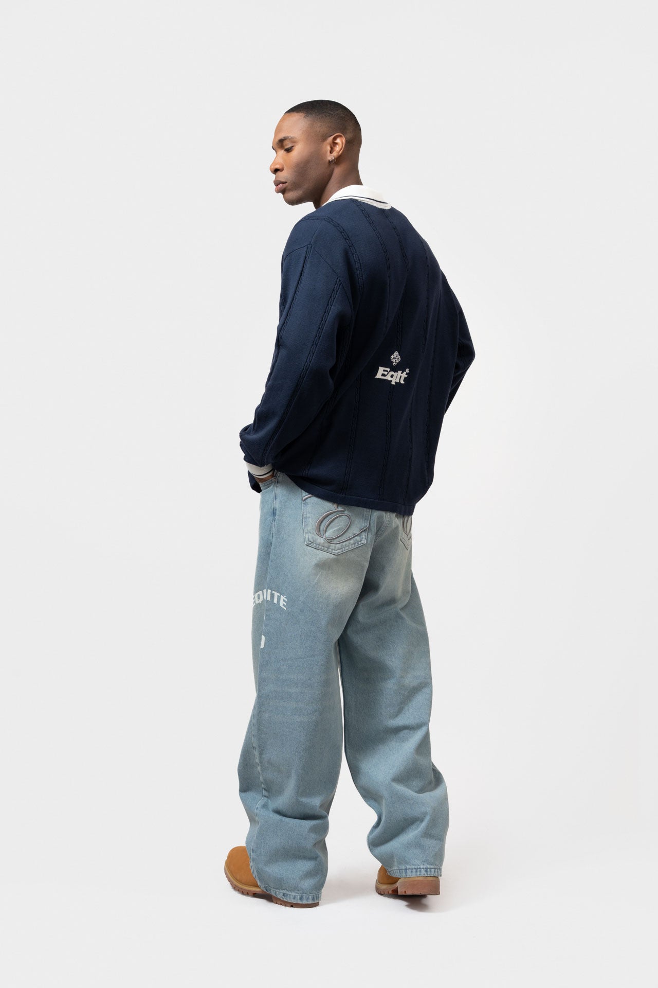 KNIT JERSEY LONGSLEEVE POLO | NAVY