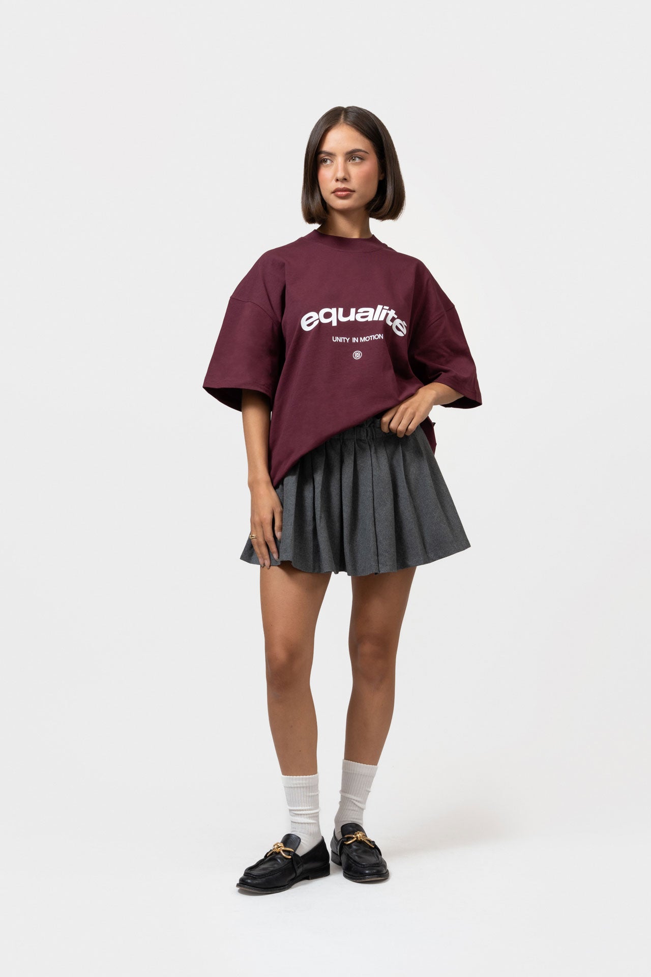 CELESTE BOXY TEE | AUBERGINE