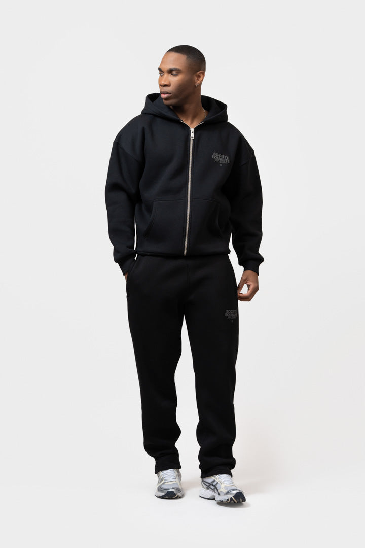 SOCIETÉ 2.0 FULL ZIP HOODIE | BLACK & BLACK