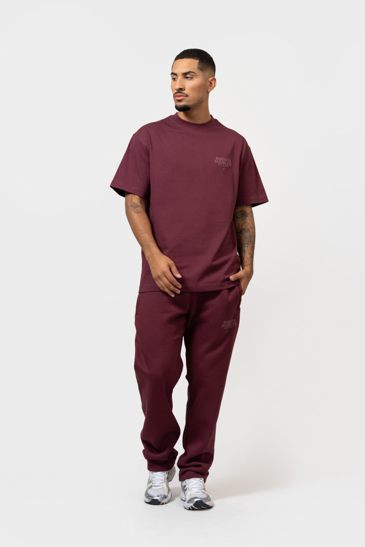 SOCIETÉ 2.0 OVERSIZED TEE | BURGUNDY & BURGUNDY