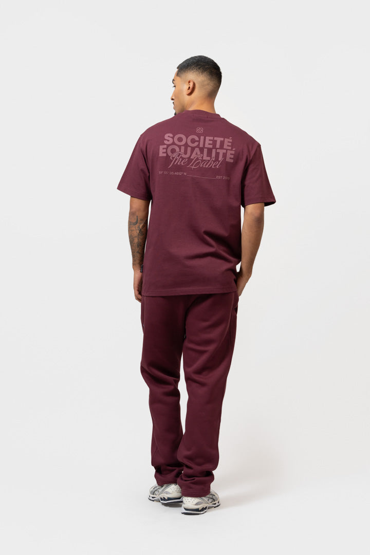 SOCIETÉ 2.0 OVERSIZED TEE | BURGUNDY & BURGUNDY