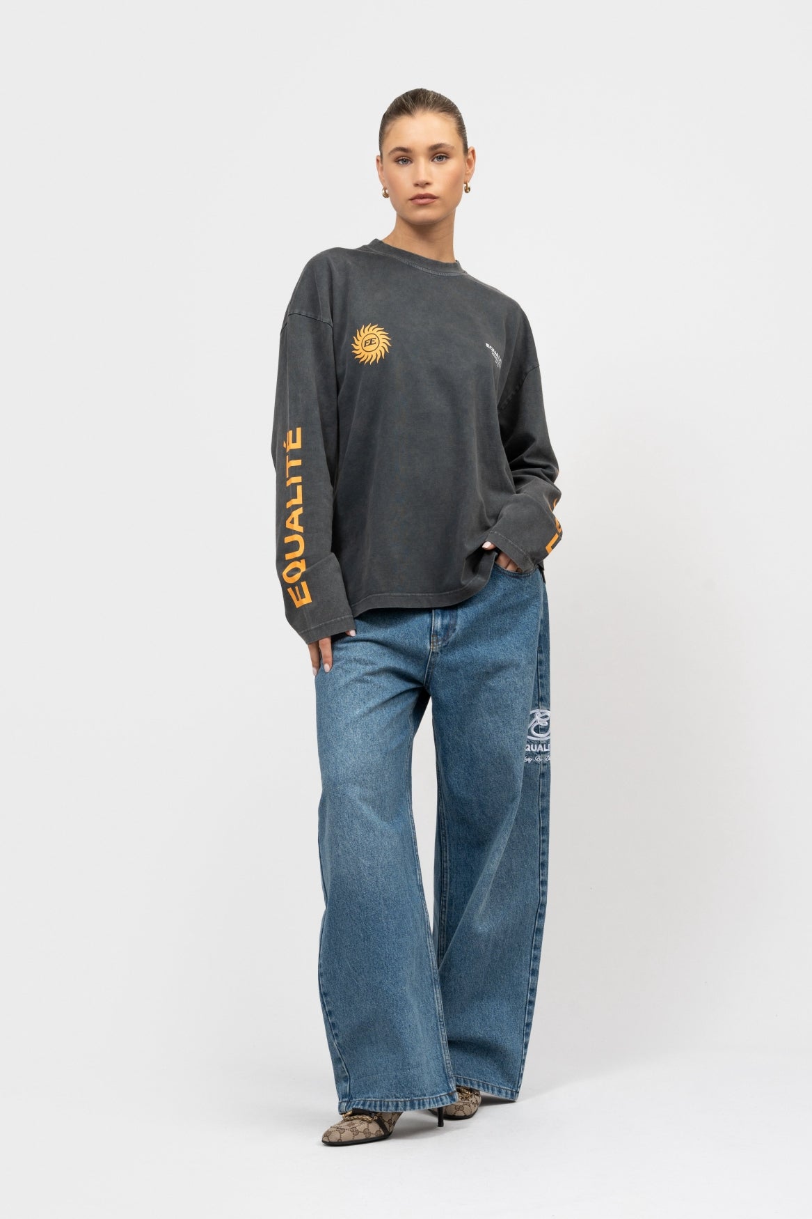 SUNNY OVERSIZED LONGSLEEVE TEE | WASHED GREY