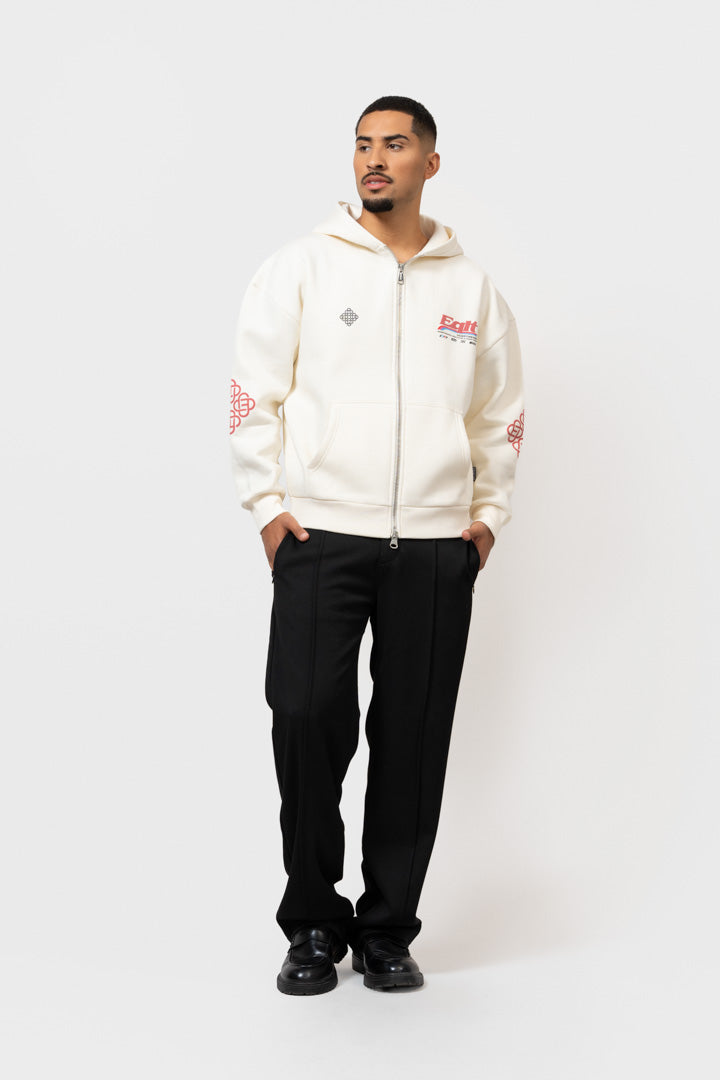 DESERT OVERSIZED FULL ZIP HOODIE | OFF-WHITE