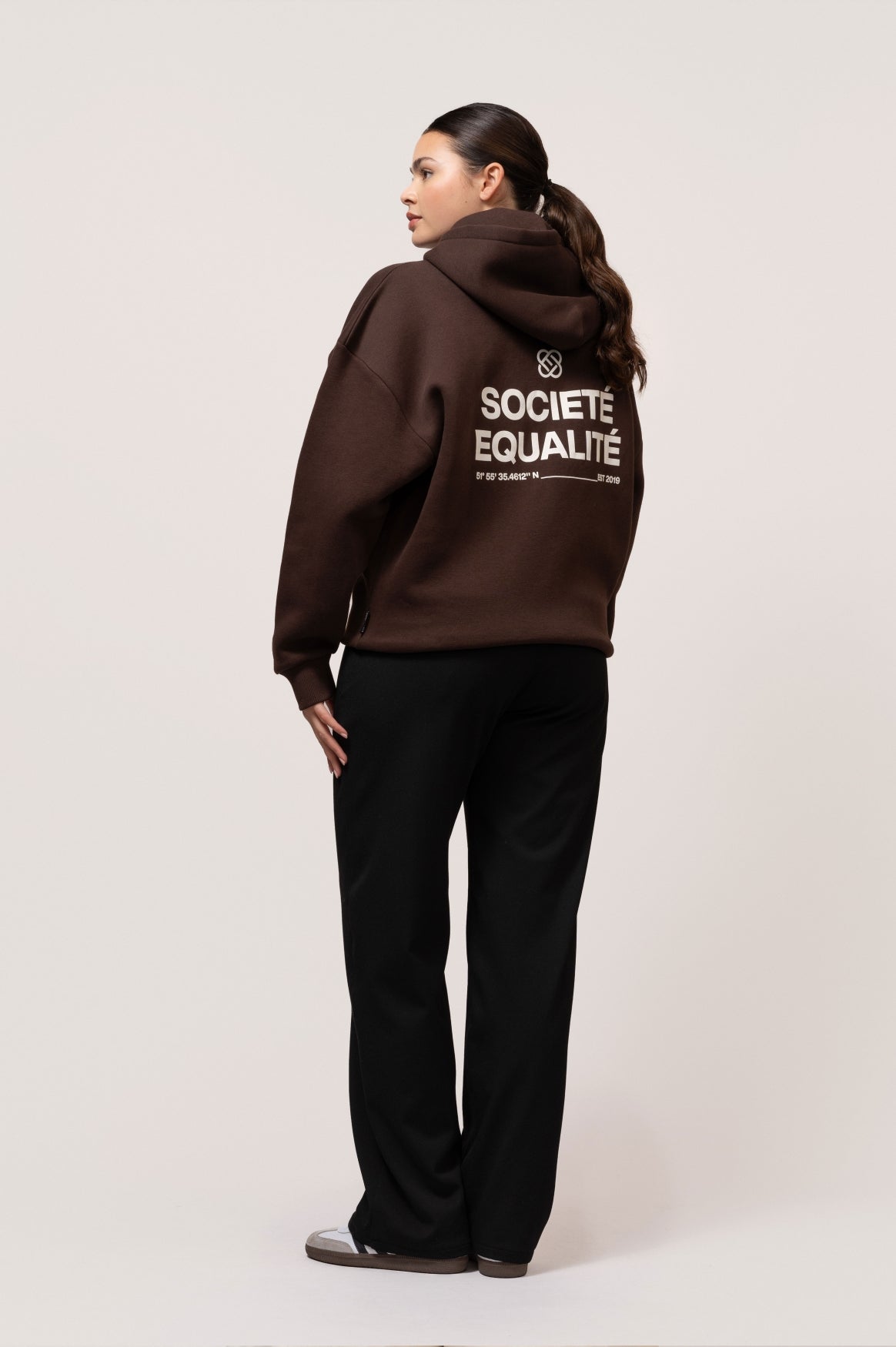 Societé Oversized Full Zip Hoodie | Brown