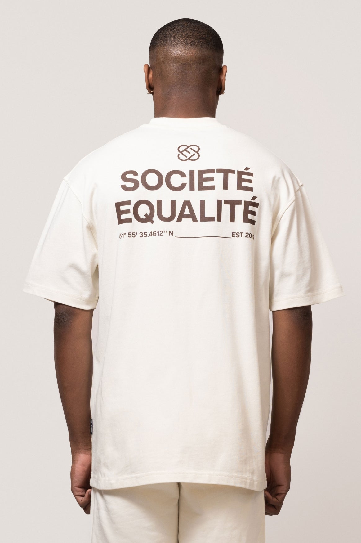 Societé Oversized Tee | Off-White & Brown