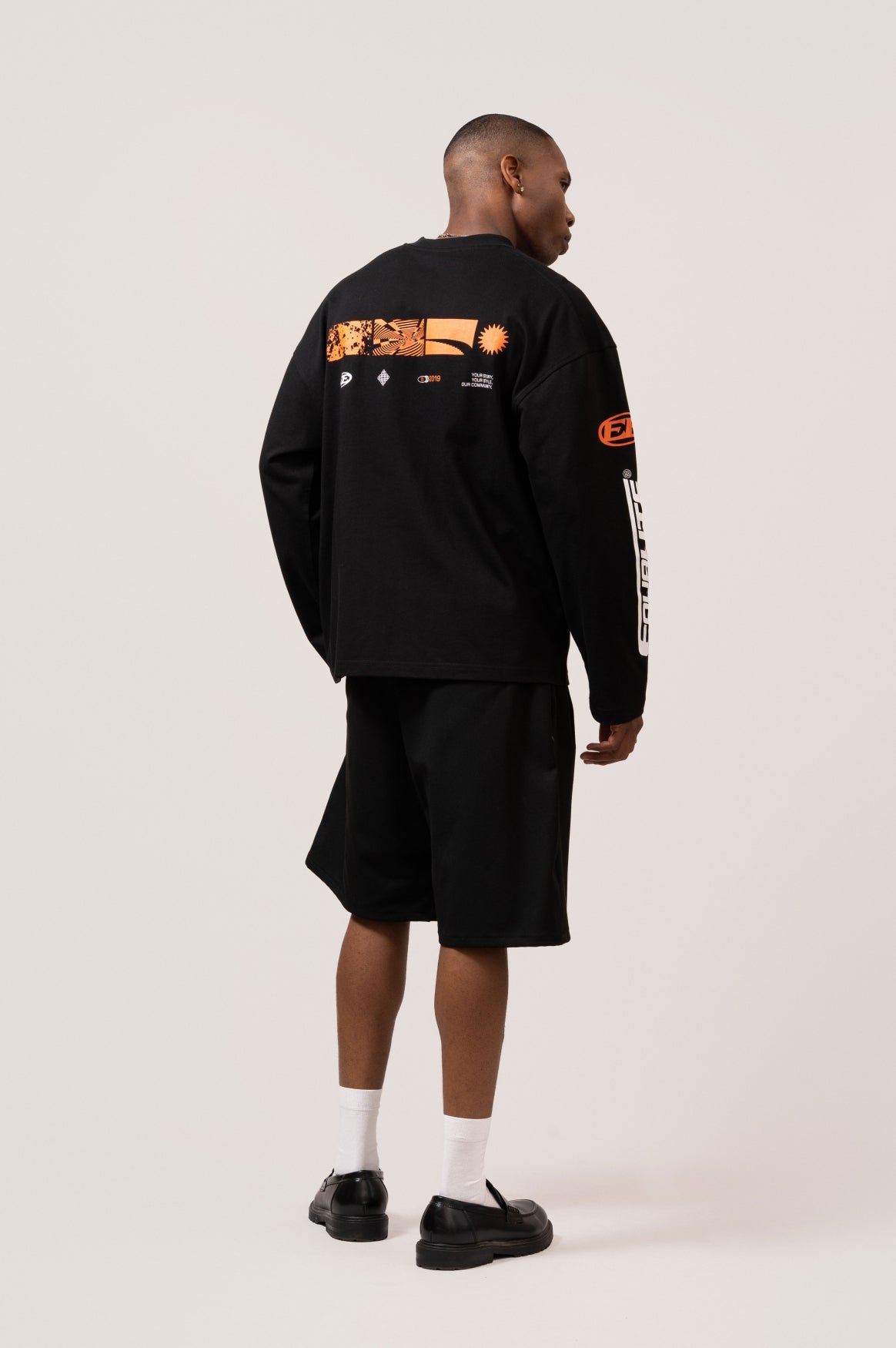ADRENALINE LONGSLEEVE TEE | BLACK & ORANGE
