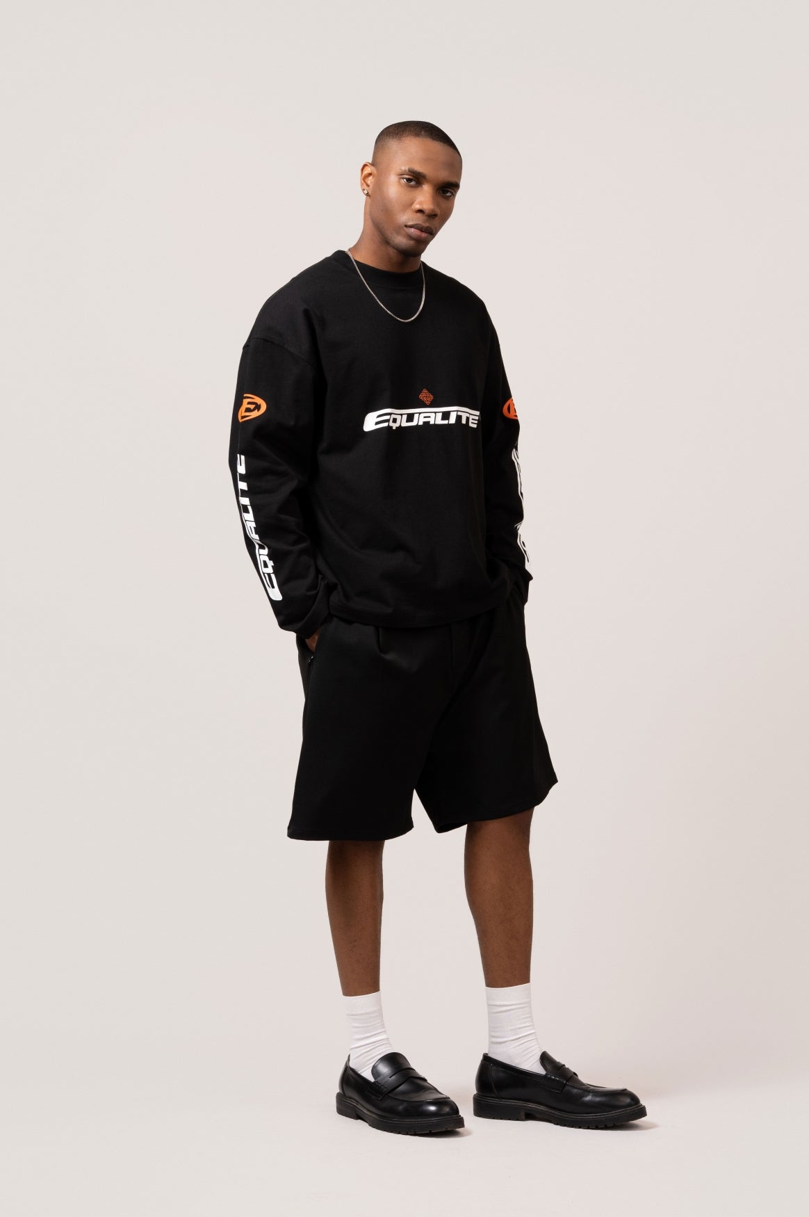 ADRENALINE LONGSLEEVE TEE | BLACK & ORANGE