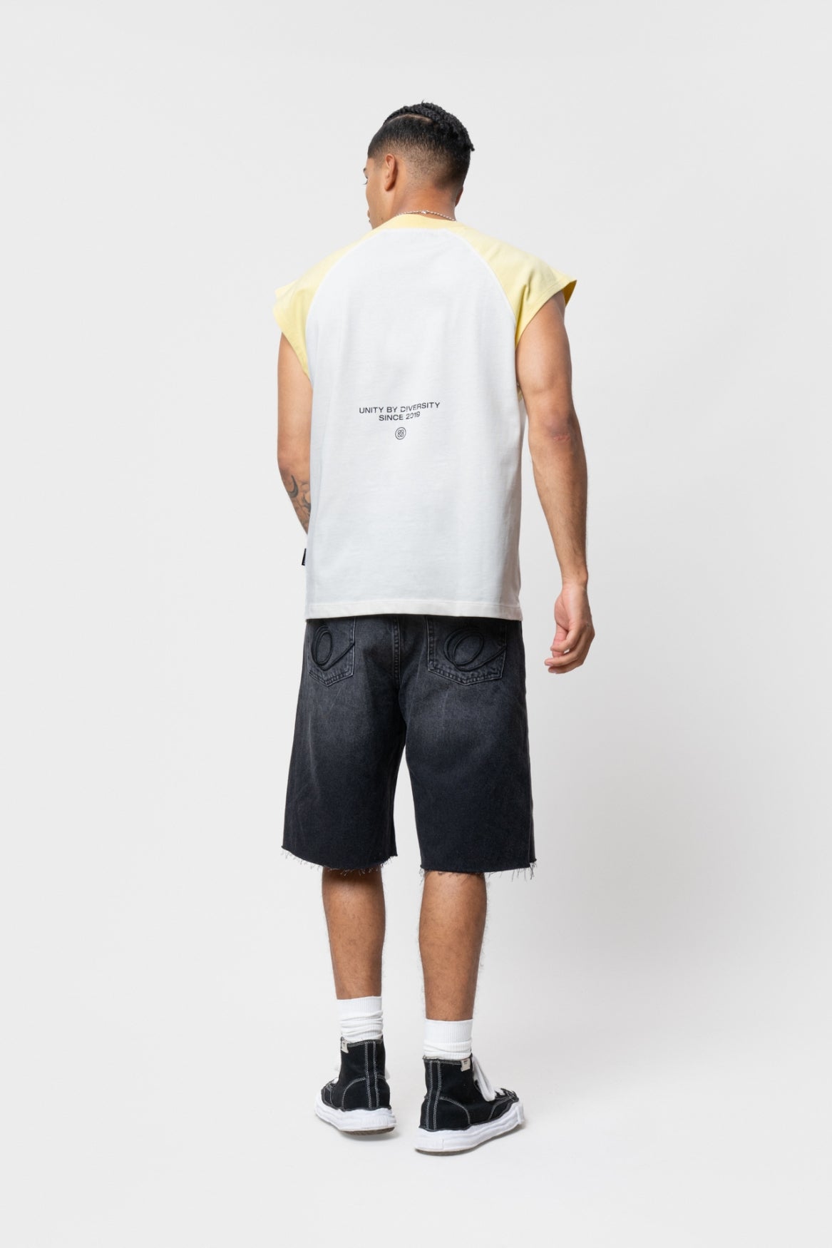 ELAN RAGLAN TANKTOP | OFF-WHITE & SOFT YELLOW