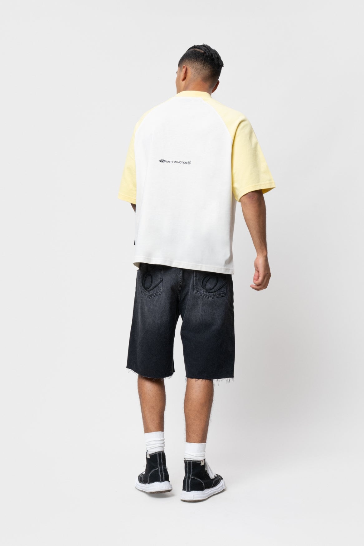 CELESTE RAGLAN BOXY TEE | OFF-WHITE & SOFT YELLOW