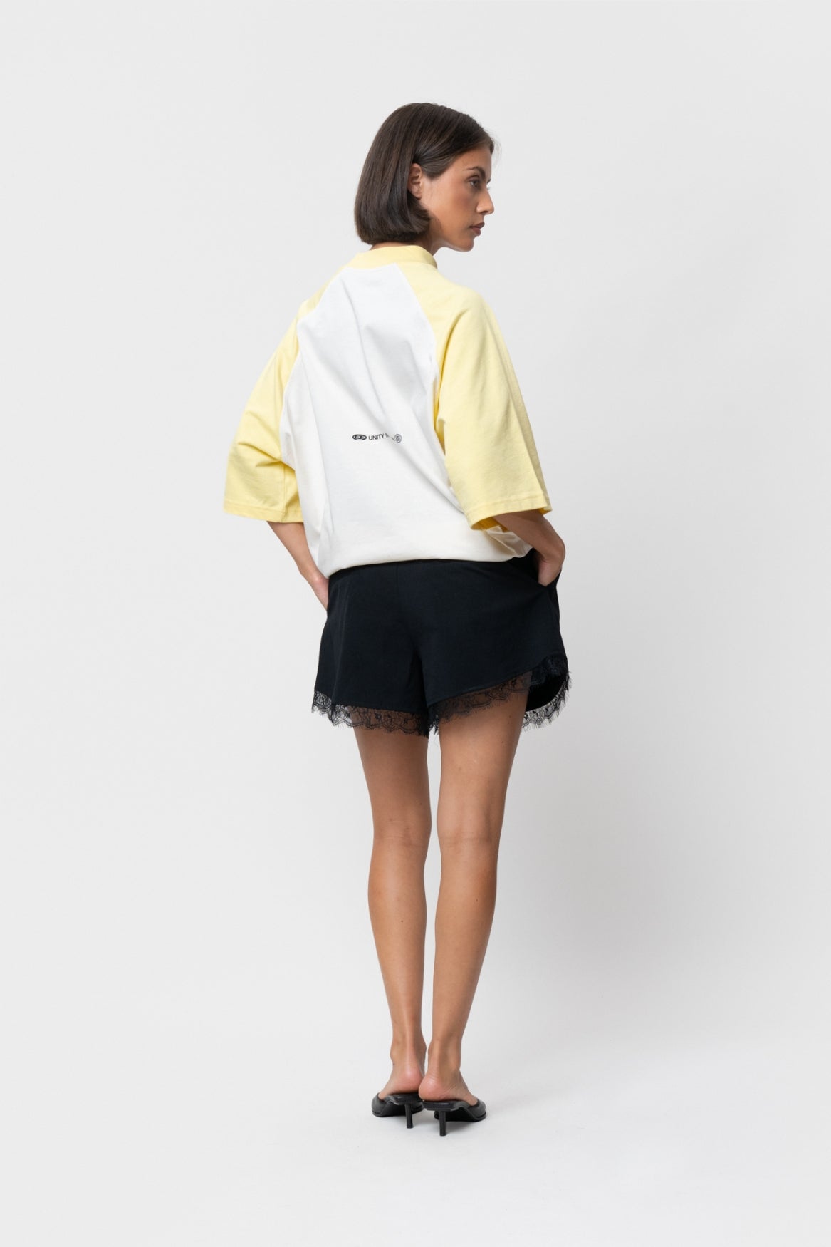 CELESTE RAGLAN BOXY TEE | OFF-WHITE & SOFT YELLOW
