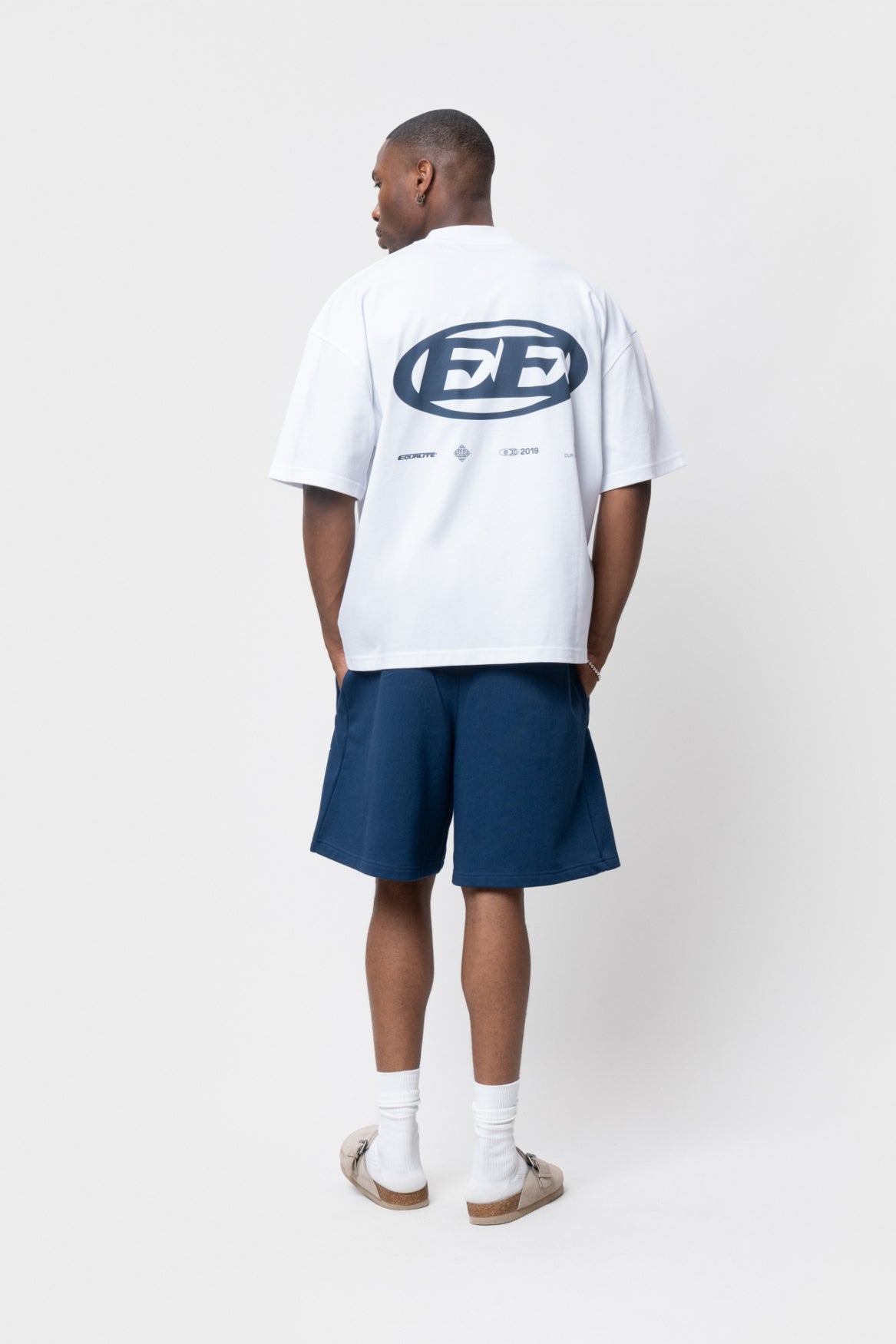 ARENA BOXY TEE | OFF-WHITE & NAVY