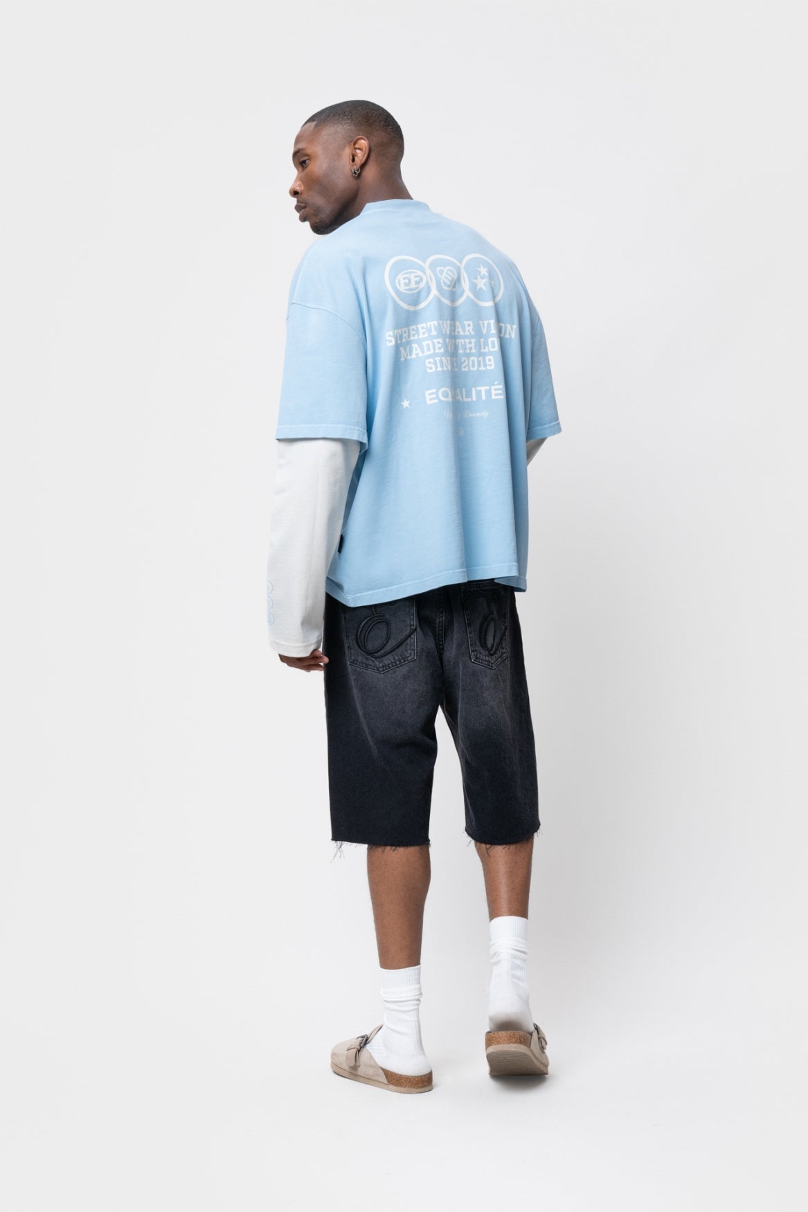 UNIVERSE DOUBLE LAYER LONGSLEEVE TEE | LIGHT BLUE