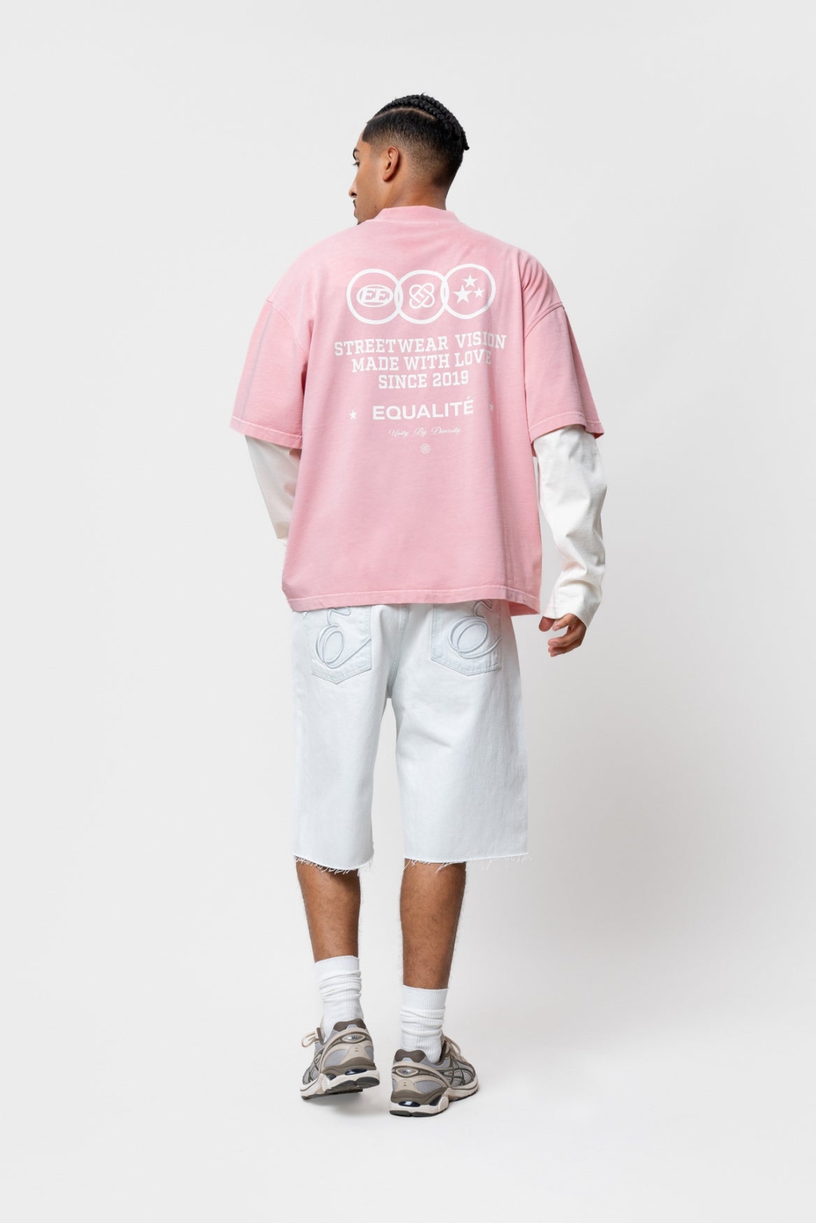 UNIVERSE DOUBLE LAYER LONGSLEEVE TEE | SOFT PINK