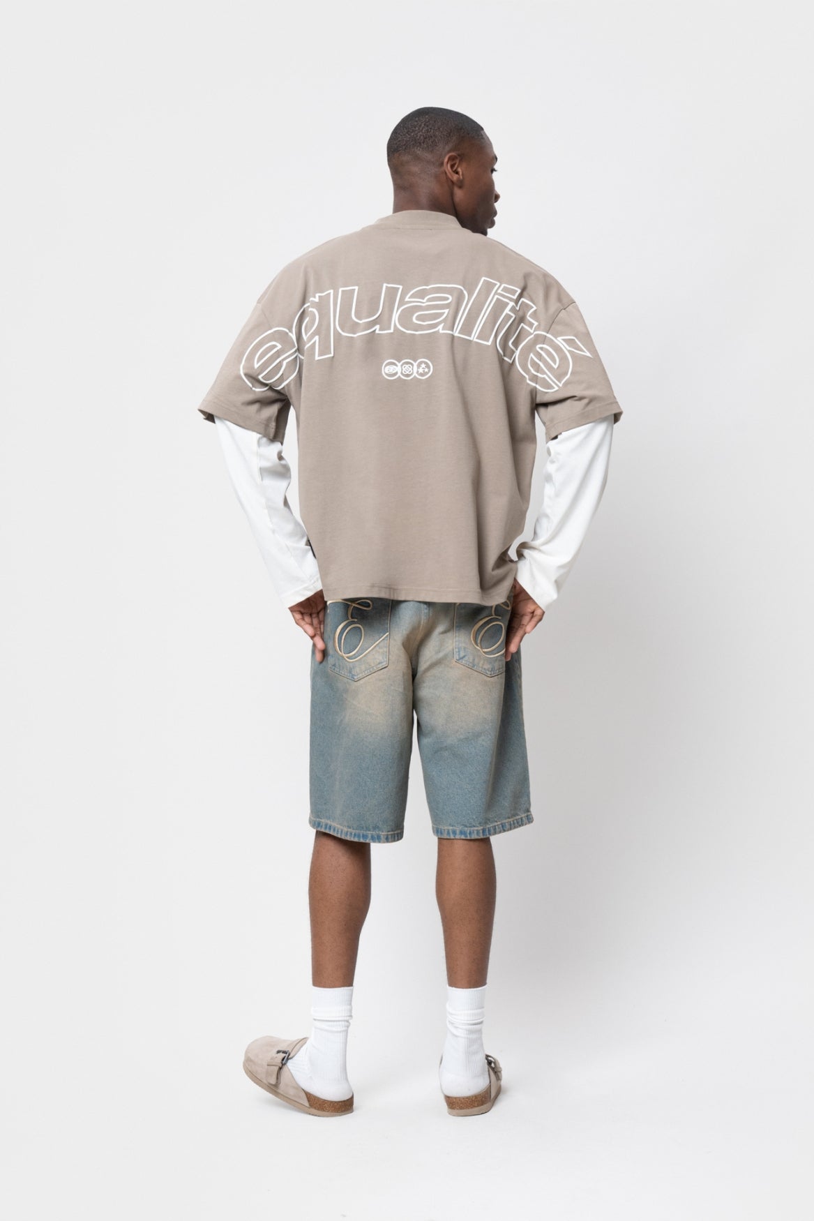 ETIENNE DOUBLE LAYER LONGSLEEVE TEE | TAUPE