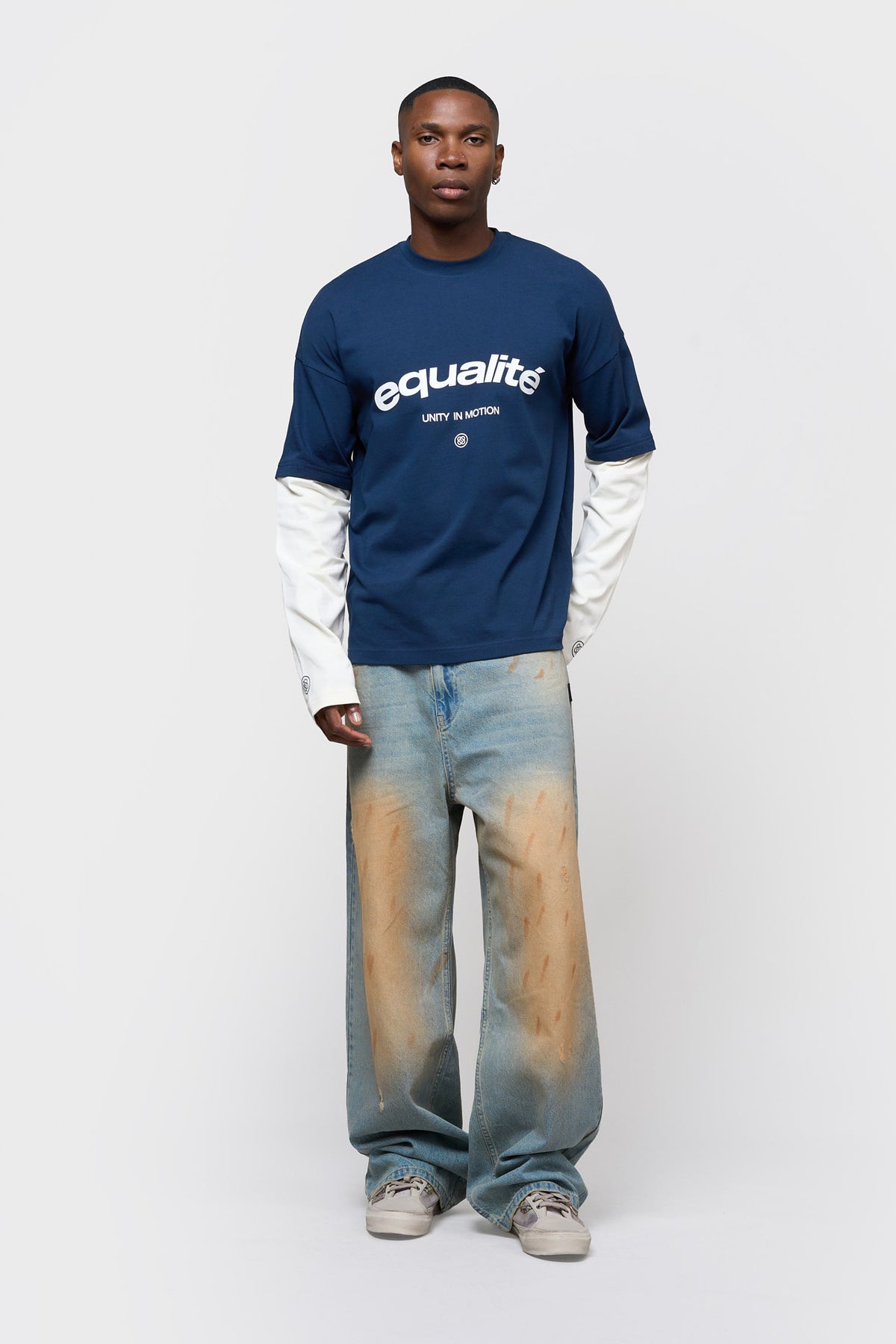 CELESTE DOUBLE LAYER LONGSLEEVE TEE | NAVY