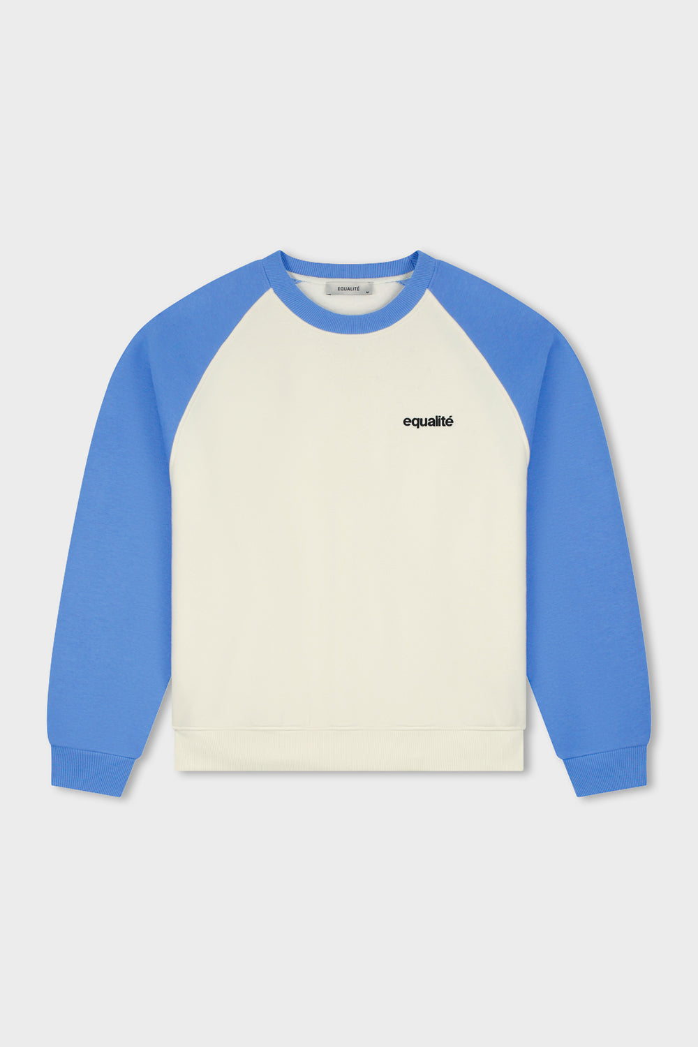ESSENTIAL RAGLAN OVERSIZED SWEATER | OFF-WHITE & CORN BLUE