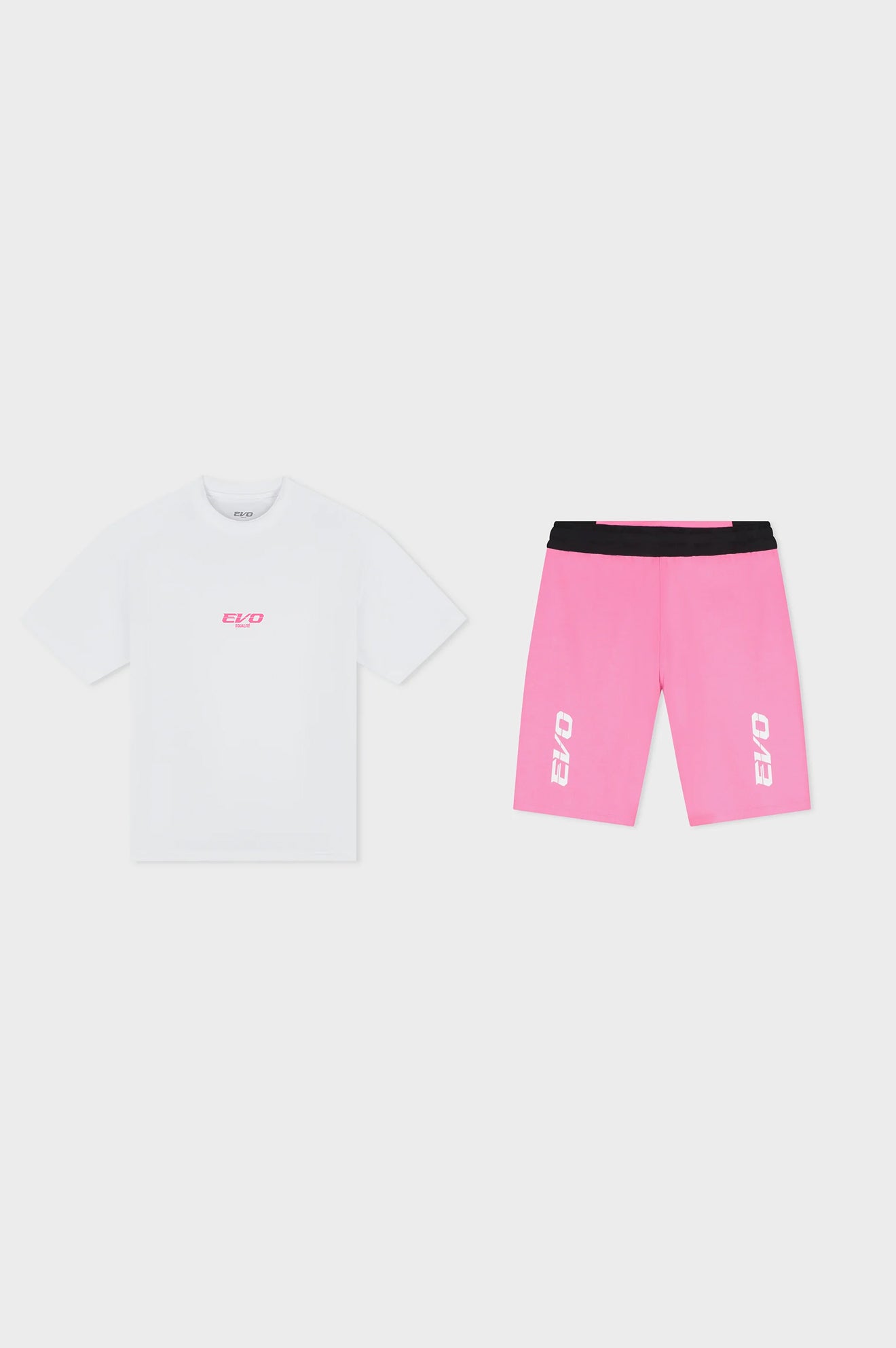 EVO TEE TIGHT SET | WHITE & PINK