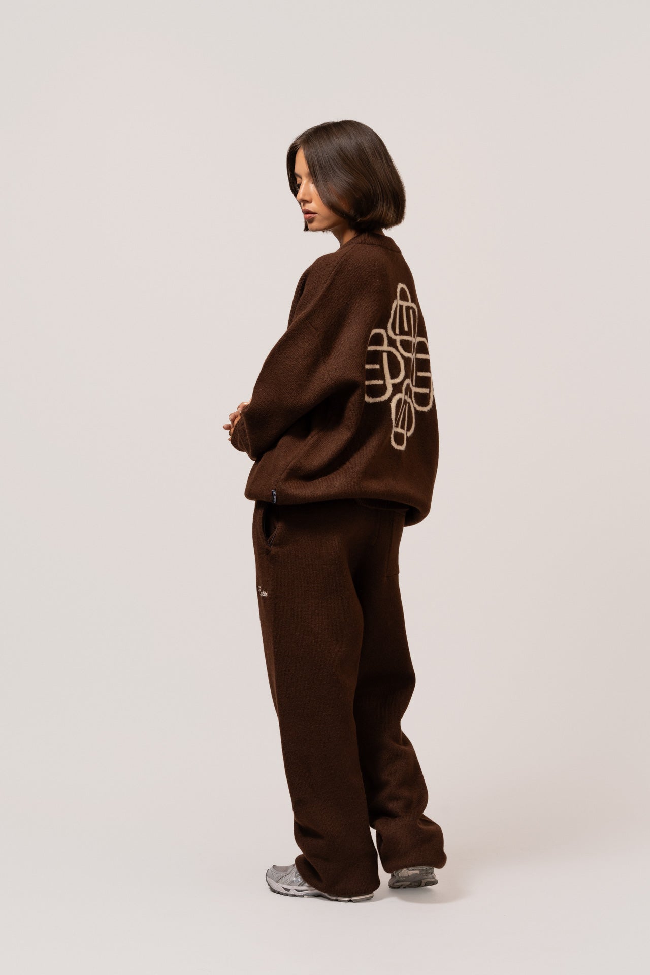 Fluffy Knit Pants | Brown