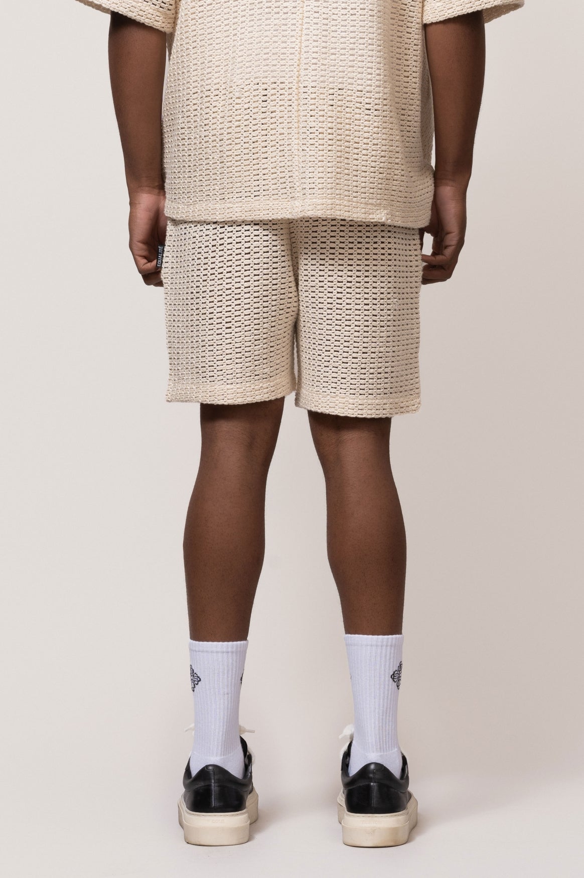 LYRA KNITTED CROCHED SHORTS | OFF-WHITE