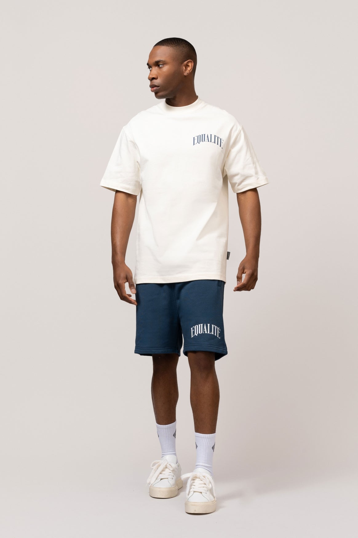 OLIVER OVERSIZED TEE | OFF-WHITE & NAVY