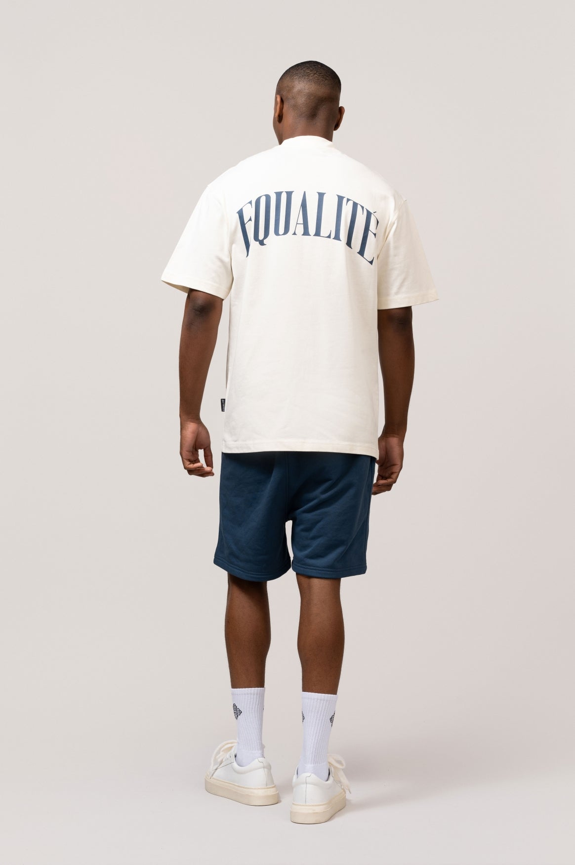 OLIVER OVERSIZED TEE | OFF-WHITE & NAVY