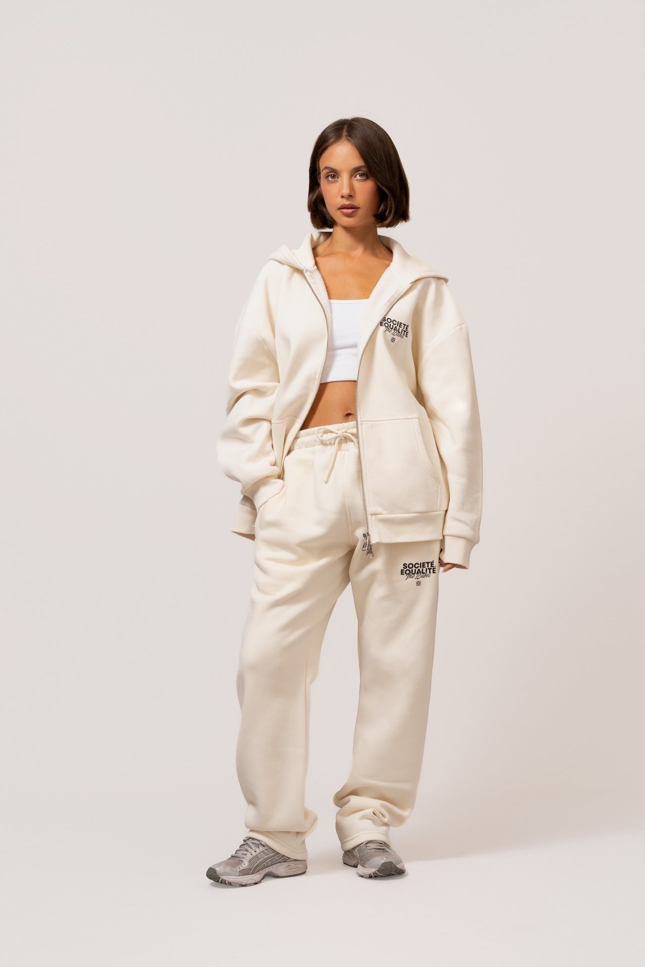 SOCIETE OVERSIZED FULL ZIP HOODIE | OFF-WHITE