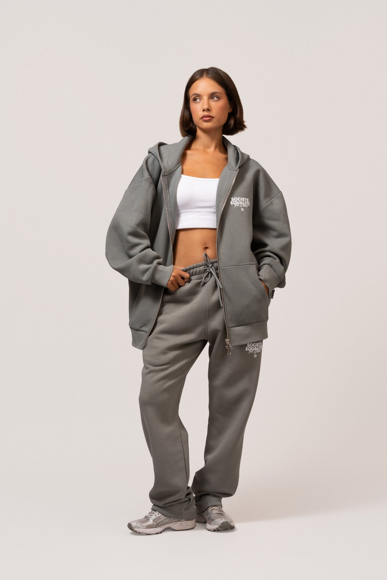 Societe Oversized Full Zip Hoodie | Grey