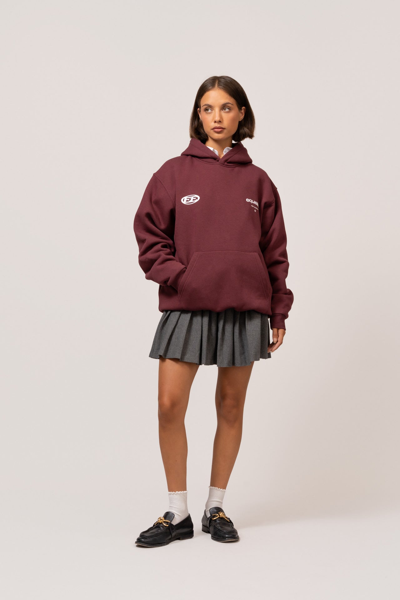 STAY EQUAL OVERSIZED HOODIE | BURGUNDY
