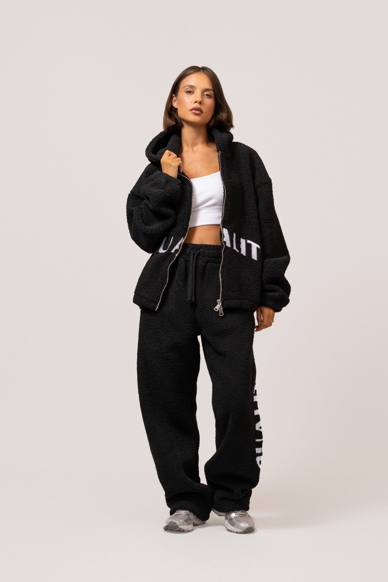 Teddy Full Zip Jacket | Black