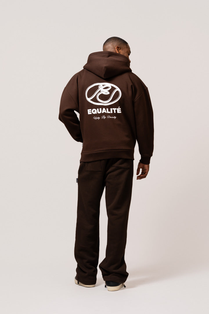 ARID OVERSIZED FULL ZIP HOODIE | BROWN