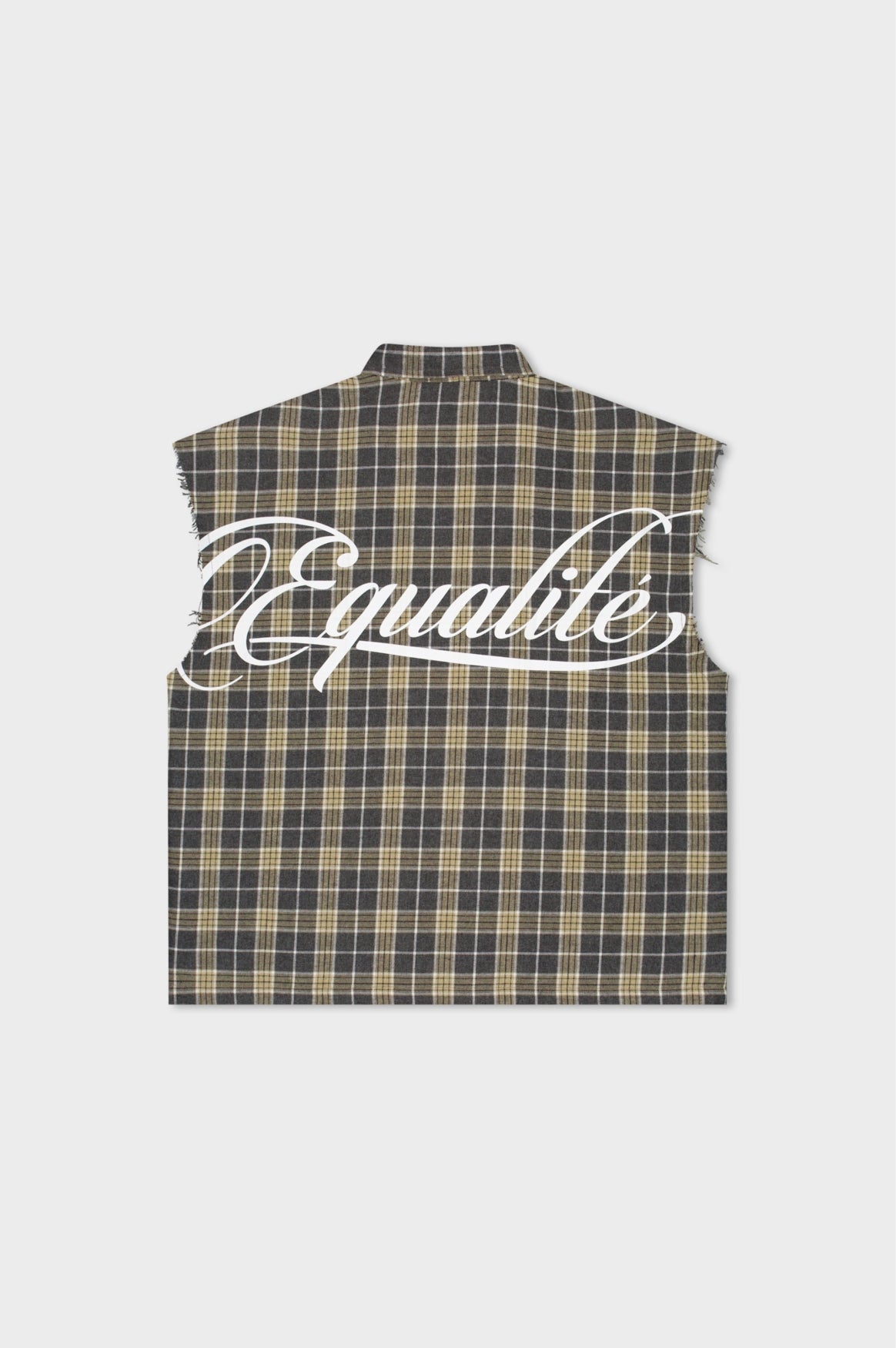 FLANNEL TANK SHIRT | ARMY & TAUPE