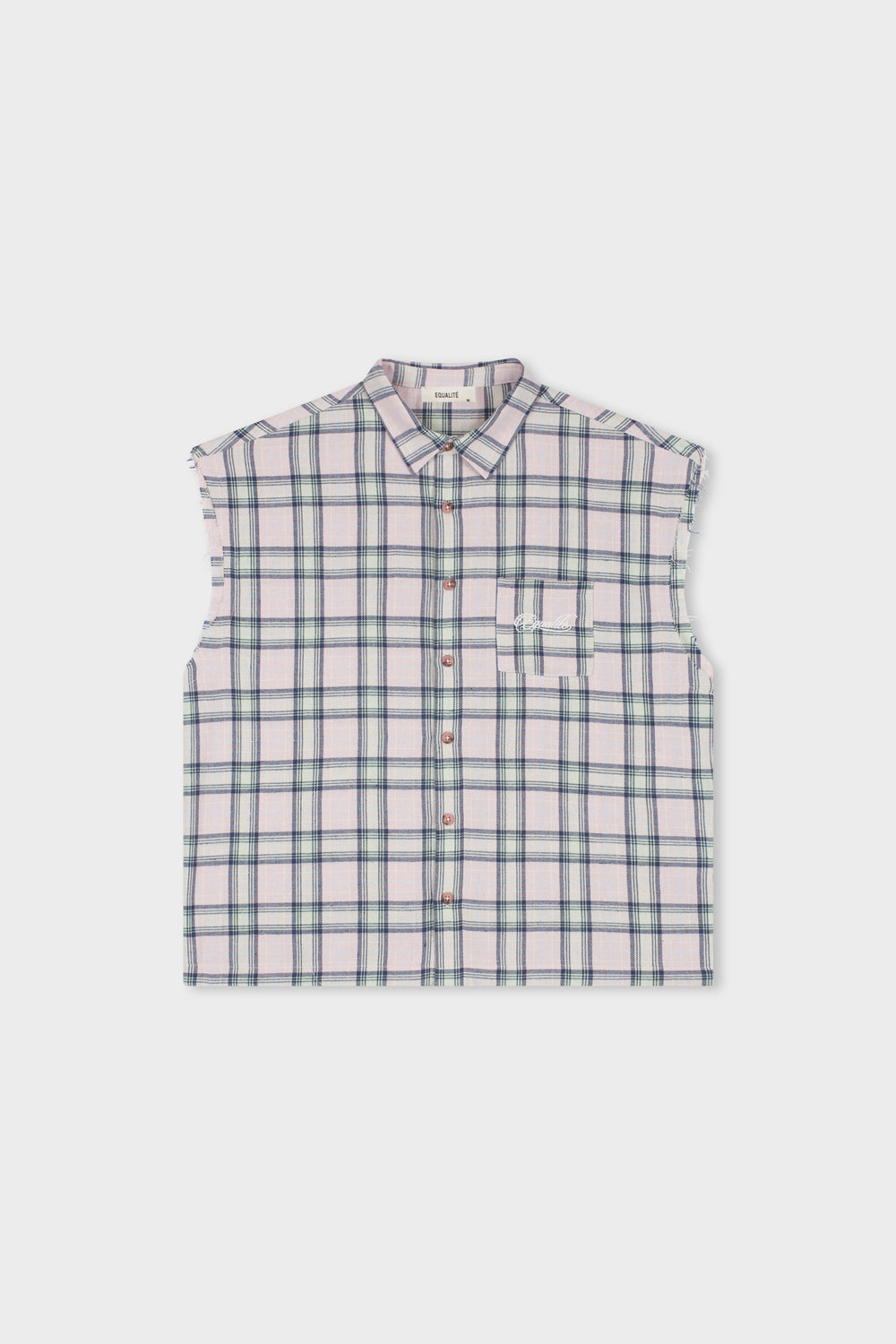 FLANNEL TANK SHIRT | PINK & NAVY