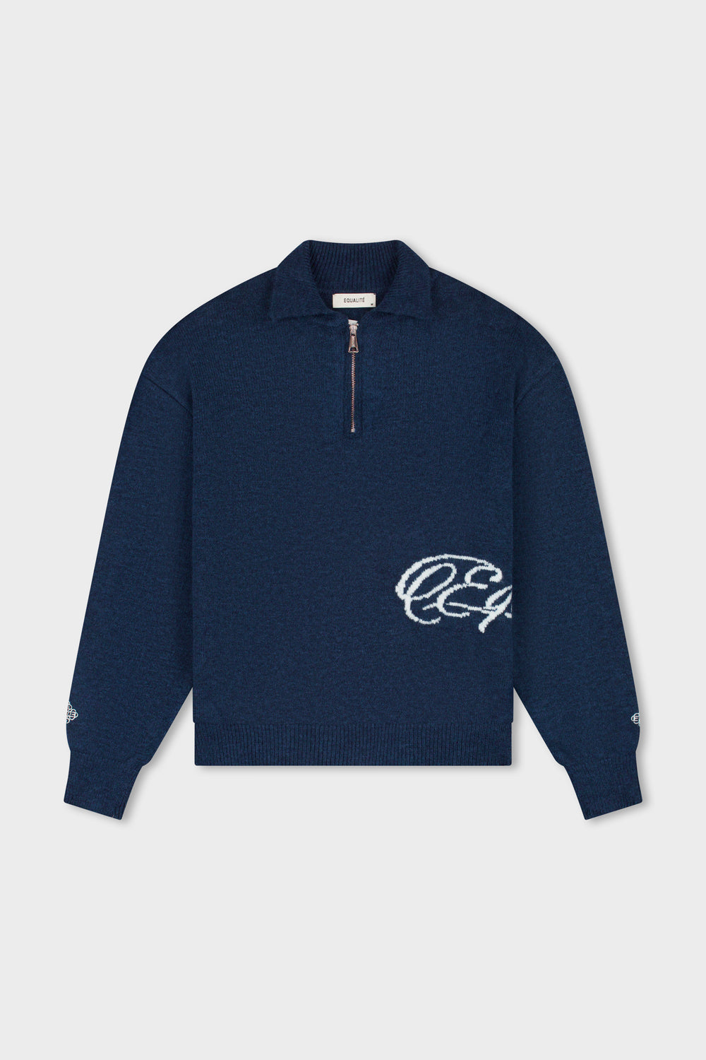 FLUFFY KNIT QUARTER ZIP POLO | NAVY